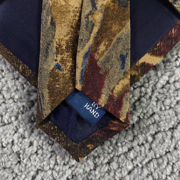 Vintage Polo Ralph Lauren Tie Necktie Silk Equestrian Made in USA Impressionism - Picture 7 of 10